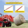 Pair Hay Spear 43" Bale Spear 3000 lbs Capacity, Bale Spike Quick Attach Square Hay Bale Spears 1 3/4", Red Coated Bale Forks, B