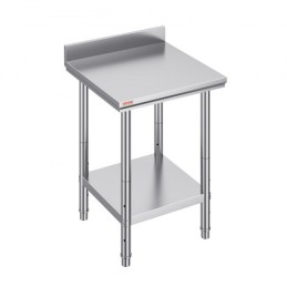 Work Table 24 x 24 x 34 Inches NSF Stainless Steel Work Table for Commercial Kitchen Prep Workbench 60X60X88cm with Lower Shelf