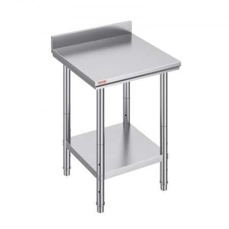 Work Table 24 x 24 x 34 Inches NSF Stainless Steel Work Table for Commercial Kitchen Prep Workbench 60X60X88cm with Lower Shelf