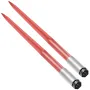 Pair Hay Spear 43" Bale Spear 3000 lbs Capacity, Bale Spike Quick Attach Square Hay Bale Spears 1 3/4", Red Coated Bale Forks, B