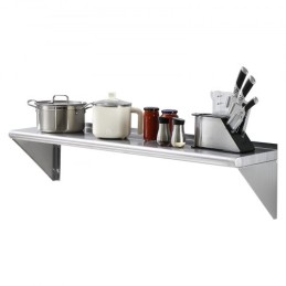 12" x 48" Stainless Steel Shelf, Wall Mounted Floating Shelving with Brackets, 280 lbs Load Capacity Commercial Shelves, Heavy