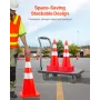 Safety Cones, 12 x 28\" Traffic Cones, PVC Orange Construction Cones, 2 Reflective Collars Traffic Cones with Weighted Base and 