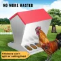 Galvanized Poultry Feeder 25lbs Capacity Chicken Feeder No Waste 22lbs Chicken Feeder with Lid 11.75x11.75x15.75in Chicken Feede