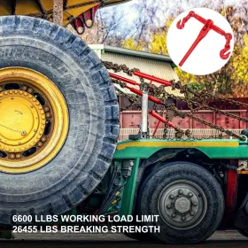 Kædebindemiddel 5/16-3/8, Ratchet Load Binder 6600 kg kapacitet, Ratchet Lever Binder med G70-kroge, justerbar længde,