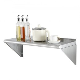 12" x 36" Stainless Steel Shelf, Wall Mounted Floating Shelving with Brackets, 250 lbs Load Capacity Commercial Shelves, Heavy