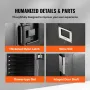 Insulated Food Pan Carrier, 120 L Hot Box for Catering, LLDPE Food Box Carrier with Double Buckles, Front Loading Food Warmer wi