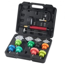 14 pcs Universal Radiator Pressure Tester Kit, Coolant Pressure Tester Kit with Manual Pump and Color-coded Steel Test Cap