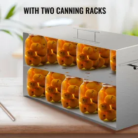 Water Bath Canner, 15 Quart Stove Top Canner Pot, Boiling Water Canners with 2 Canning Racks, 304 Food Grade Stainless Steel