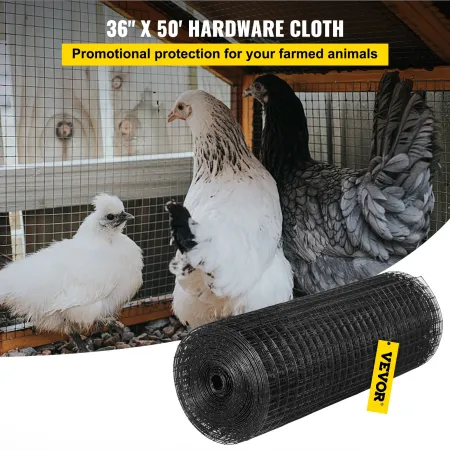Hardware Cloth, 36\" x 50\' & 1\""x1\"" Mesh Size, Galvanized Steel Vinyl Coated 16 Gauge Chicken Wire Fencing with A Cutting Pl