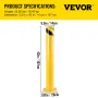 Safety Bollard, 42 Inch Height Bollard Post, 5.5 Inch Diameter Steel Pipe Safety Bollard Post, Yellow Steel Bollard, Steel Safet