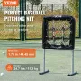 9 Hole Baseball Net, 28"x27" Softball Baseball Training Equipment for Hitting Pitching Practice, Heavy Duty Height Adjustable Tr