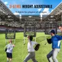 9 Hole Baseball Net, 28"x27" Softball Baseball Training Equipment for Hitting Pitching Practice, Heavy Duty Height Adjustable Tr