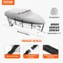 Boat Cover, 7010-7310 mm Trailerable Waterproof Boat Cover, 600D Marine Grade PU Oxford, with Motor Cover and Buckle Straps, for