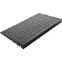 Rubber Threshold Ramp, 6.5 cm Rise Threshold Ramp Doorway, 3 Channels Cord Cover Rubber Solid Threshold Ramp, Rubber Angled Entr