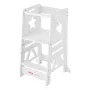 Tower Step Stool for Kids and Toddlers, 3-Level Height Adjustable Toddler Kitchen Stool Helper, Bamboo Standing Tower Learning S