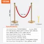 Stanchion Post with Velvet Rope, 6-Pack Crowd Control Stanchion with 4PCS 1.5 m Red Velvet Ropes, Stainless Steel Queue Barrier 
