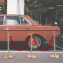 Stanchion Post with Velvet Rope, 6-Pack Crowd Control Stanchion with 4PCS 1.5 m Red Velvet Ropes, Stainless Steel Queue Barrier 