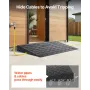 Rubber Threshold Ramp, 4\" Rise Threshold Ramp Doorway, 3 Channels Cord Cover Rubber Solid Threshold Ramp, Rubber Angled Entry R