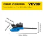 SBG-40 Metal Scroll Bender High-Hardened Steel Scroll Bender Combination of Scroll Radius and Angle Bending Universal Metal Rod 