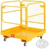 Forklift Safety Cage, 1200 lbs Load Capacity, 36 x 36 inches Folding Forklift Work Platform with Lockable Swivel Wheels, Drain