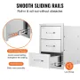Outdoor Kitchen Drawers 16\" W x 21.5\"" H x 18\"" D, Flush Mount Triple Access BBQ Drawers with Stainless Steel Handle, BBQ Isl