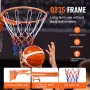 Basketball Rim, Wall Door Mounted Basketball Hoop, Heavy Duty Q235 Basketball Flex Rim Goal Replacement with Net, Standard 18" I