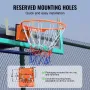Basketball Rim, Wall Door Mounted Basketball Hoop, Heavy Duty Q235 Basketball Flex Rim Goal Replacement with Net, Standard 18" I