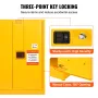 Flammable Safety Cabinet, 128.7 L, Cold-Rolled Steel Flammable Liquid Storage Cabinet, 1095 x 460 x 1273 mm Explosion Proof with