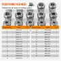 25 stk er32 Collet Set, 1/16 ''-13/16 '', ER32 Spring Collet
