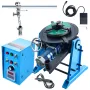 Rotary Welding Positioner 50KG, 0-90° Welding Positioning Turntable Table 0.5-6RPM 120W, with 12.4 Inch 3-Jaw Lathe Chuck & Weld