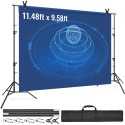 12 x 10 ft Heavy Duty Backdrop Stand, Height Adjustable Photography Backdrop Stand, Background Support System with 6 Clamps and