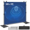 10ft x 10ft Pipe and Drape Kit, Heavy Duty Backdrop Stand with Carbon Steel Base, Adjustable Backdrop Support with 6 Clamps and