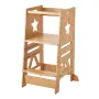 Tower Step Stool for Kids and Toddlers, 3-Level Height Adjustable Toddler Kitchen Stool Helper, Bamboo Standing Tower Learning S