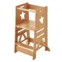 Tower Step Stool for Kids and Toddlers, 3-Level Height Adjustable Toddler Kitchen Stool Helper, Bamboo Standing Tower Learning S