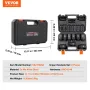 1/2" Drive Impact Socket Set, 9 Piece Deep Socket Set Metric 29-38mm, 6 Point Cr-Mo Alloy Steel for Auto Repair, Easy-to-Read Si