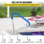 Pool Rail 39x32" Pool Railing 304 Stainless Steel 250LBS Load Capacity Silver Rustproof Pool Handrail Humanized Swimming Pool