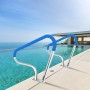 Pool Rail 39x32" Pool Railing 304 Stainless Steel 250LBS Load Capacity Silver Rustproof Pool Handrail Humanized Swimming Pool