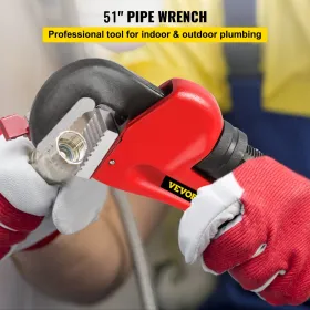 Pipe Wrench, 60 inch, Heavy Duty Cast Iron Straight Plumbing Wrench, Adjustable Plumber Tool for Sink Faucet Toilet Bowl