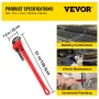 Pipe Wrench, 51 inch, Heavy Duty Cast Iron Straight Plumbing Wrench, Adjustable Plumber Tool for Sink Faucet Toilet Bowl Bathroo