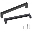30 Pack Cabinet Pulls, 5,03in / 128mm Center til Center Slim Square Kitchen Cabinet Skuff, Rustfrit Steel Modern Kitchen