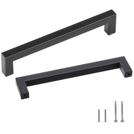 30 Pack Cabinet Pulls, 5,03in / 128mm Center til Center Slim Square Kitchen Cabinet Skuff, Rustfrit Steel Modern Kitchen