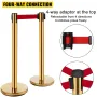 Stanchion post barrierer 4-sæt linjedelere, rustfrie