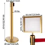 Stanchion Post Barriers 4-Set Line Dividers, Stainless Steel Stanchions with 6.6 Red Retractable Belts, Stanchions with One Sign