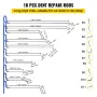 Rods Dent Removal Kit, 20 pcs Paintless Dent Repair Rods