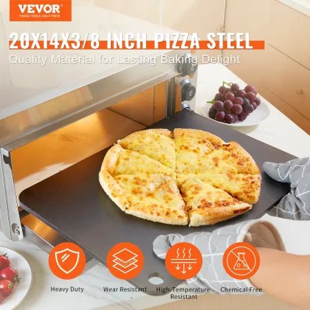 Pizza Steel, 20 "X 14" X 3/8 "Pizza Stålplade til ovn