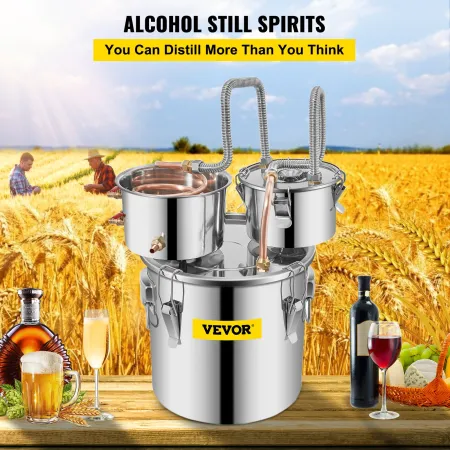 Moonshine Still Distiller 3Gal 12L Rustfrit stål Vanddestiller