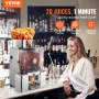 Commercial Orange Juicer Machine, 120W Automatic Feeding Juice Extractor, Stainless Steel Juice Extractor for 25 Oranges Per Min