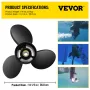 Outboard Propeller, Replace for OEM 3817468, 3-Blade 14.5\" x 19\"" Pitch Aluminium Boat Propeller, Compatible with Volvo Penta 