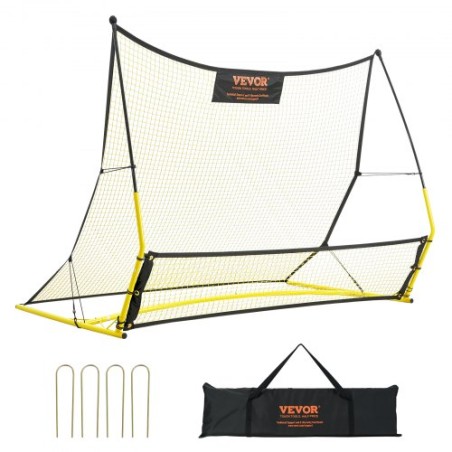Soccer Trainer, 2-IN-1 Portable Soccer Rebounder Net, 72"x51" Iron Soccer Practice Equipment, Sports Football Rebounder Wall