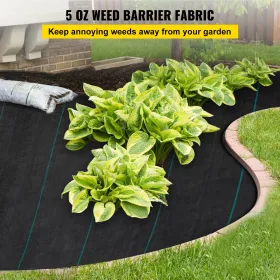 Weed Barrier Landscape Fabric, 5 x 250 ft, 5 Oz Premium Woven Ground Cover Heavy Duty PP Material & Easy Setup, Single-Layer for